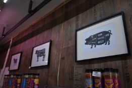 *Three Framed Pictures “Lamb”, “Cattle, and “Pigs”