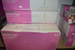 *Five White Pendant Lights