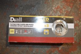 *Three LED Tilting Fire Rated Brushed Chrome Effect Downlights