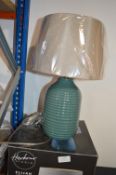 *Gloss Green Glazed Table Lamp with Taupe Shade