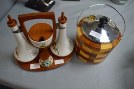 Vintage Biscuit Barrell and Condiment Set