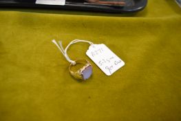 9ct Gold Signet with Inlaid Stone 5.2g gross