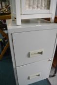Two Drawer Metal Filing Cabinet and a Painted Whit