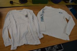 *One Rip Curl and One Quicksilver White Long Sleeve Tops Size: 14