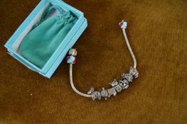 White Metal Charm Bracelet