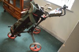 Cube Golf Trolley with a Set of Wilson 1200 Oversized Golf Clubs