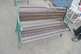 Painted Metal and Wood Garden Bench