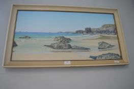 Oil on Canvas Beach Scene by Garceau
