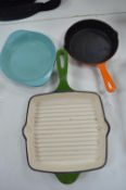Cast Iron Enamel Skillet, Pan, and Oven Dish