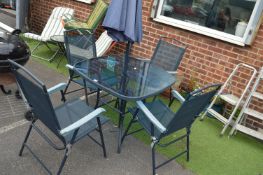 Patio Garden set Comprising of Glass Topped Table,