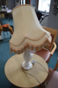 Onyx Table Lamp with Cream Shade