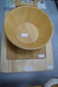 Two Chopping Boards and a Bowl