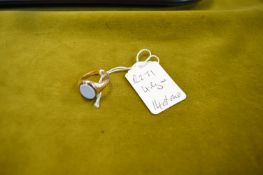 14ct Gold Signet Ring with Inlaid Stone 4.6g gross
