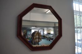 Octagonal Wood Framed Mirror