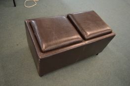 Faux Leather Two Seat Storage with Storage