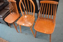 Three Retro Stickback Chairs