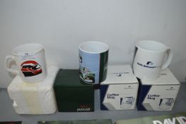 Four Formula 1 Boxed Mugs Including BMW Williams and Jaguar