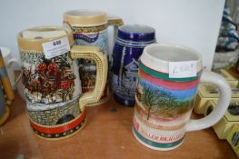 Four German Beer Steins