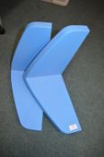 Pair of Blue Plastic Wall Shelves