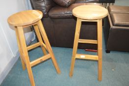 *Pair of GoodHome Wooden Barstools
