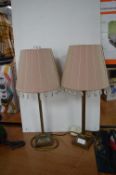 Pair of Table Lamps with Cream Shades