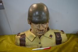 Pottery Bust of a German Soldier