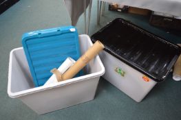 Two Large Storage Boxes Containing Assorted Prints