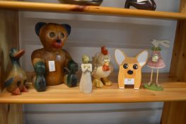 Carved Wooden Animals etc.