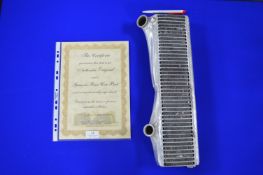 Side Pod Radiator Bar for Jenson Button’s 2004 Car