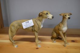 Two Leonardo Greyhound Figures