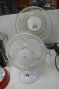 Two Oscillating Desk Fans