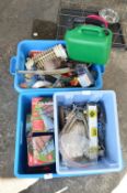 Two Tubs of Tools, Garden Items, etc.