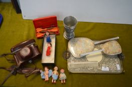 Vintage Dressing Set, Dacore Dignette Camera, etc.