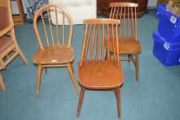 Three Retro Spindleback Chairs