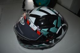 *Viper Full Face Motorbike Helmet in Black White & Violet Size: S