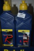 *1x 1L of Putoline 20Wx50 4 Stroke Oil, and 1x 1L of Putoline Castor R Oil
