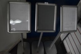 *Three Sale Display Stands ~1m high with 20x28cm screen