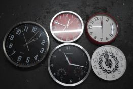 *Five Assorted Workshop Clocks