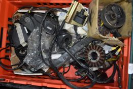 *Motorcycle Electrical Components, Switch Gear, Staters, Coils, etc. (tray not included)