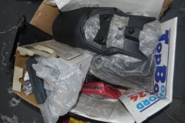 *Various Piaggio Motorcycle Parts, Mudguards, and Dash Displays (box not included)