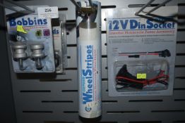 *Oxford Wheel Stripes, Two Indicator Adaptor Leads, Two Bobbins, and a 12v Socket