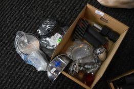 *Tray of Various Lights, Chrome Items, Carbon Covers for Piaggio, etc.