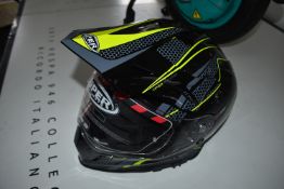 *Viper P331 Full Face Motorcross Helmet in Black with Yellow Pinstripe Size: XL
