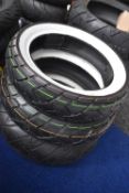 *Three New White Walled Scooter Tyres 110x70x12, 120x70x12, and 130x70x12