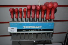 *Set of Ten Silverline T-Handle Allen Key Sets