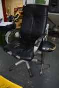 *Black Leatherette Chair and Stool