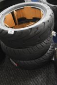 *Three Tyres: Vee Rubber 140x70x12, Manhattan 130x70x12, and Anlas 130x70x12