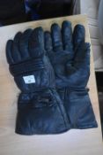 *Pair of Black Leather Motorbike Gloves Size: 12 (used)