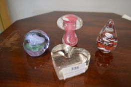 Four Glass Paperweights