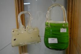 Two Vincenza Collection Handmade Glass Bags